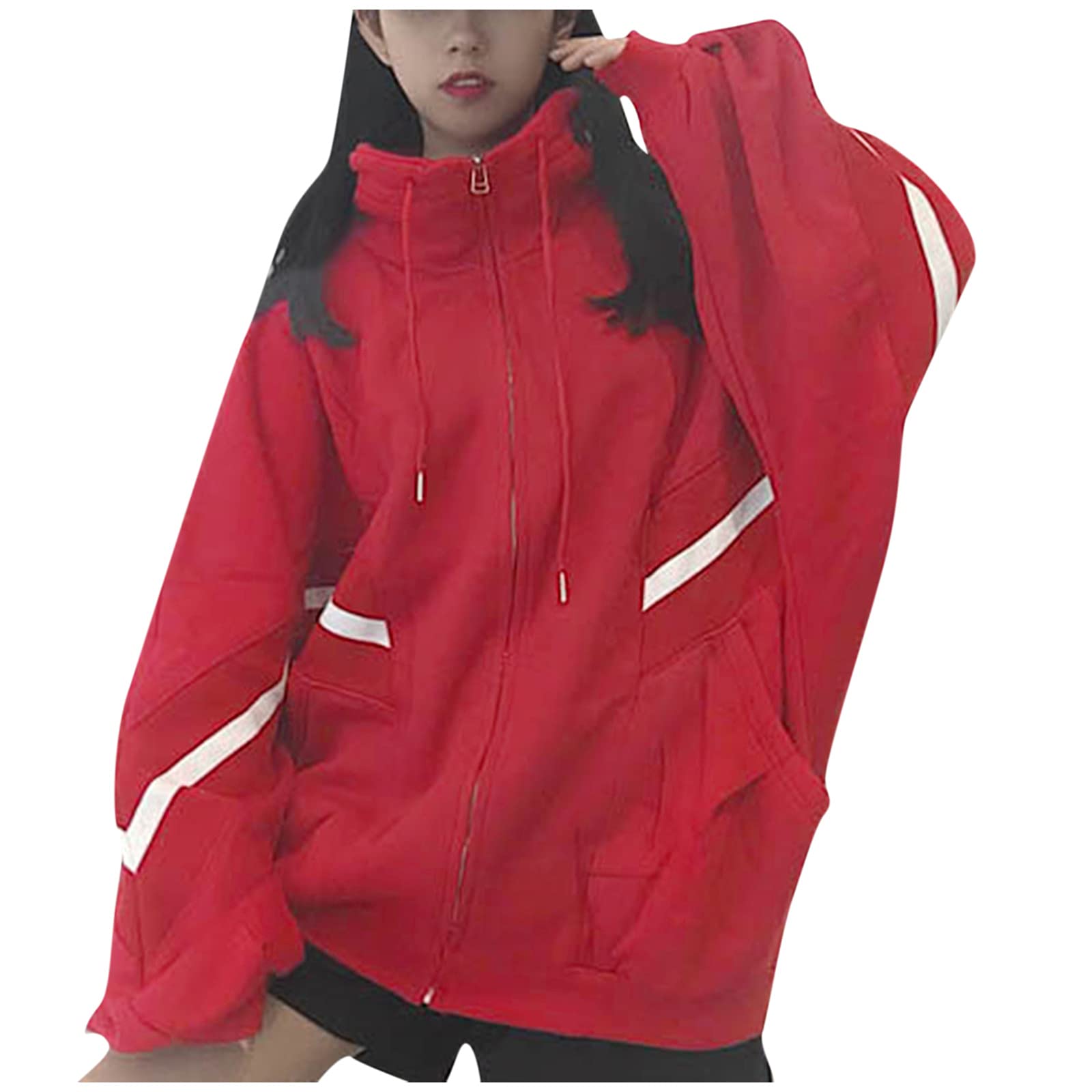 Pull décontracté femme imprimé avec sweat à capuche ample et poches mode taille L - 7