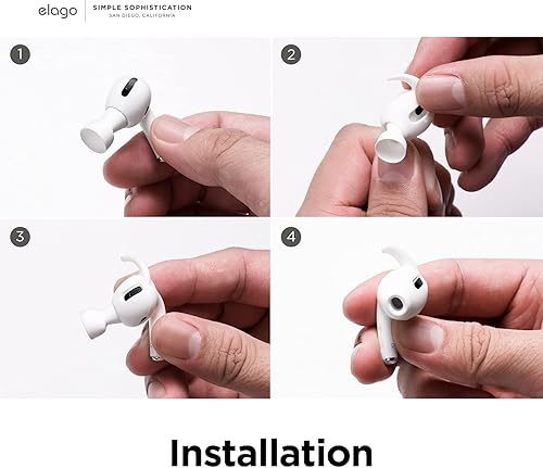 Miniatura 7 de elago 4 pares de fundas para auriculares AirPods Pro, ajuste cómodo y seguro, calidad de sonido mejorada, diseño de corte preciso, accesorios