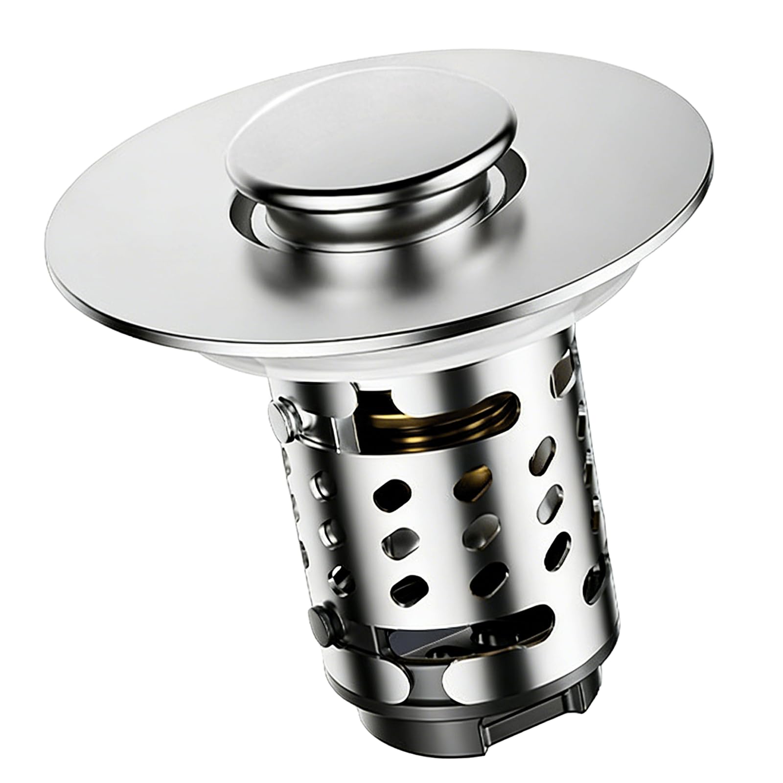Upgraded 3 in 1 Bathroom Sink Plug, Bathroom Sink Plug Replacement, Universal Pop Up Stopper for 26mm to 46mm Chrome