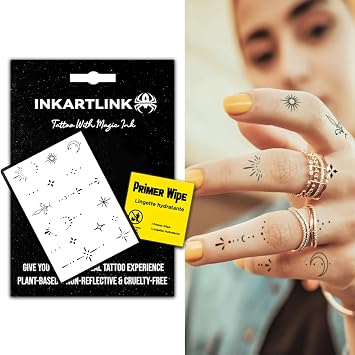 INKARTLINK Finger Series 2 Temporary Tattoos, Realistic Waterproof | Semi Permanent Tattoo, Body Stickers for Women & Men, Last 7-15 Days, Party Favors, Non-reflective, Exquisite Packaging