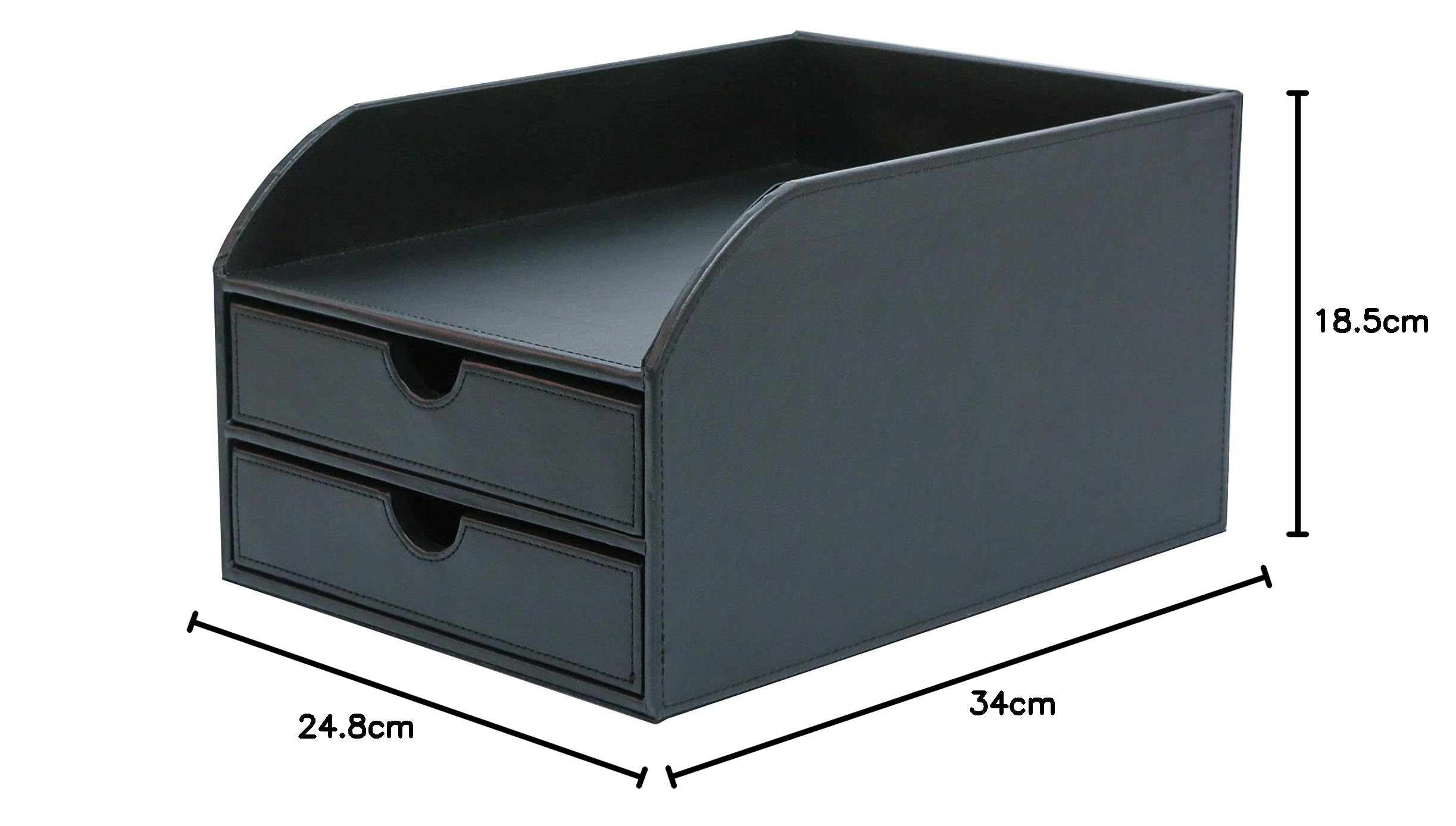 OSCO Faux Leather 2 Tier Sorter with Letter Tray