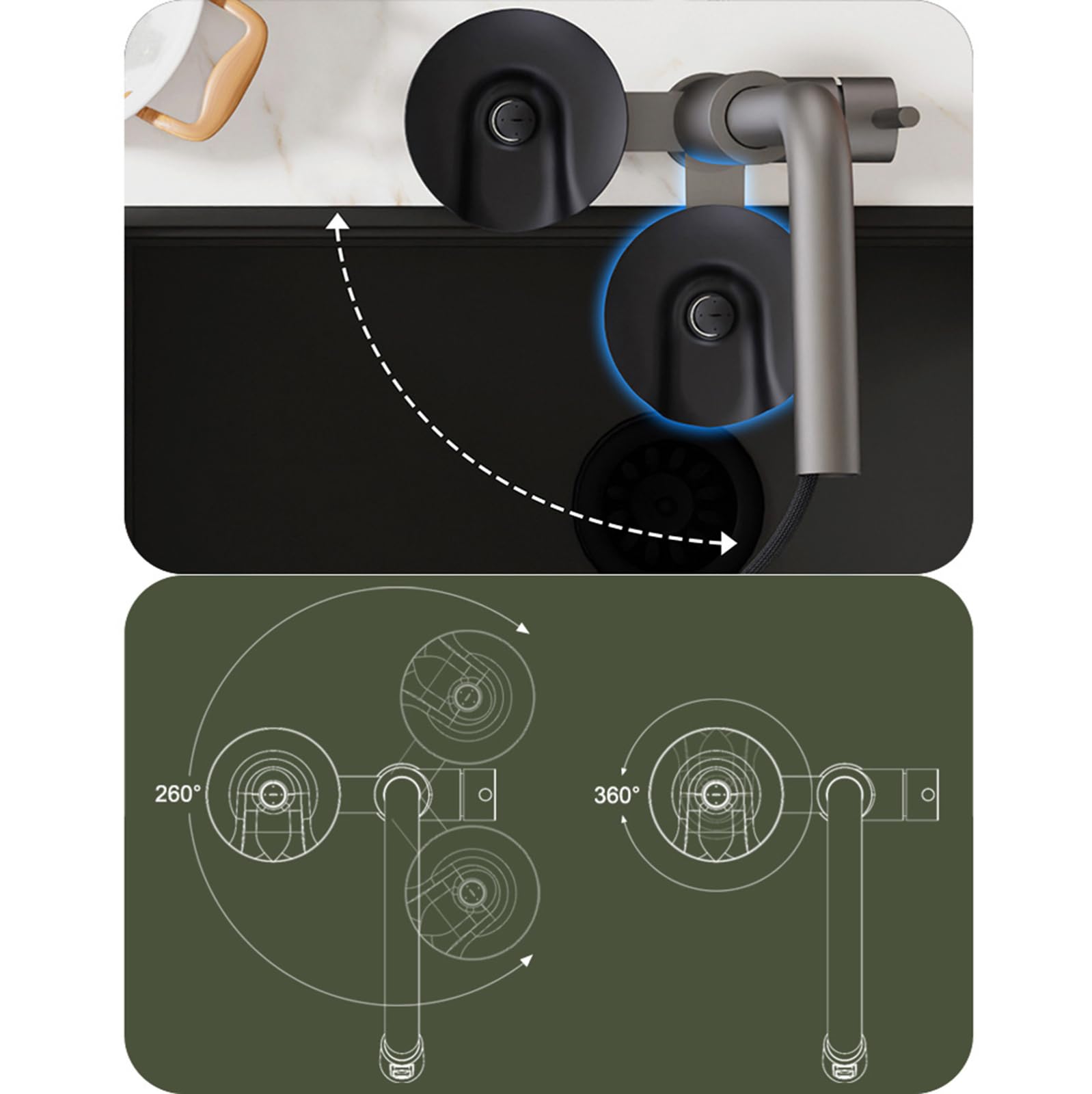 XJTNLB Robinet Capteur Automatique Mitigeur Evier avec Douchette