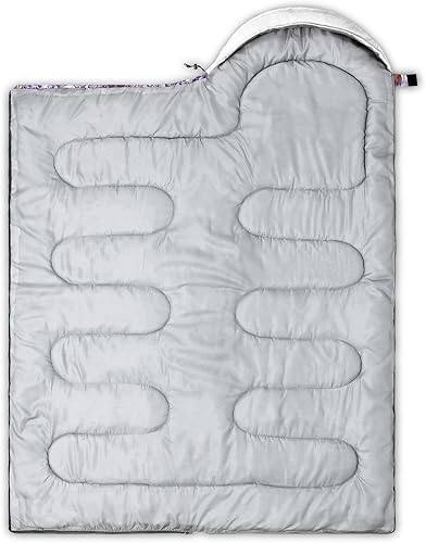 Miniatura 3 de AILONEN Saco de dormir de sirena morado para niñas, niños y adultos, mochileros, clima frío y cálido, ligero, compacto, para campamento, senderismo,