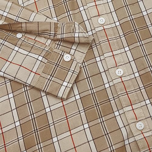 Image of Wrangler Men's Checked Beige Shirt (Regular)