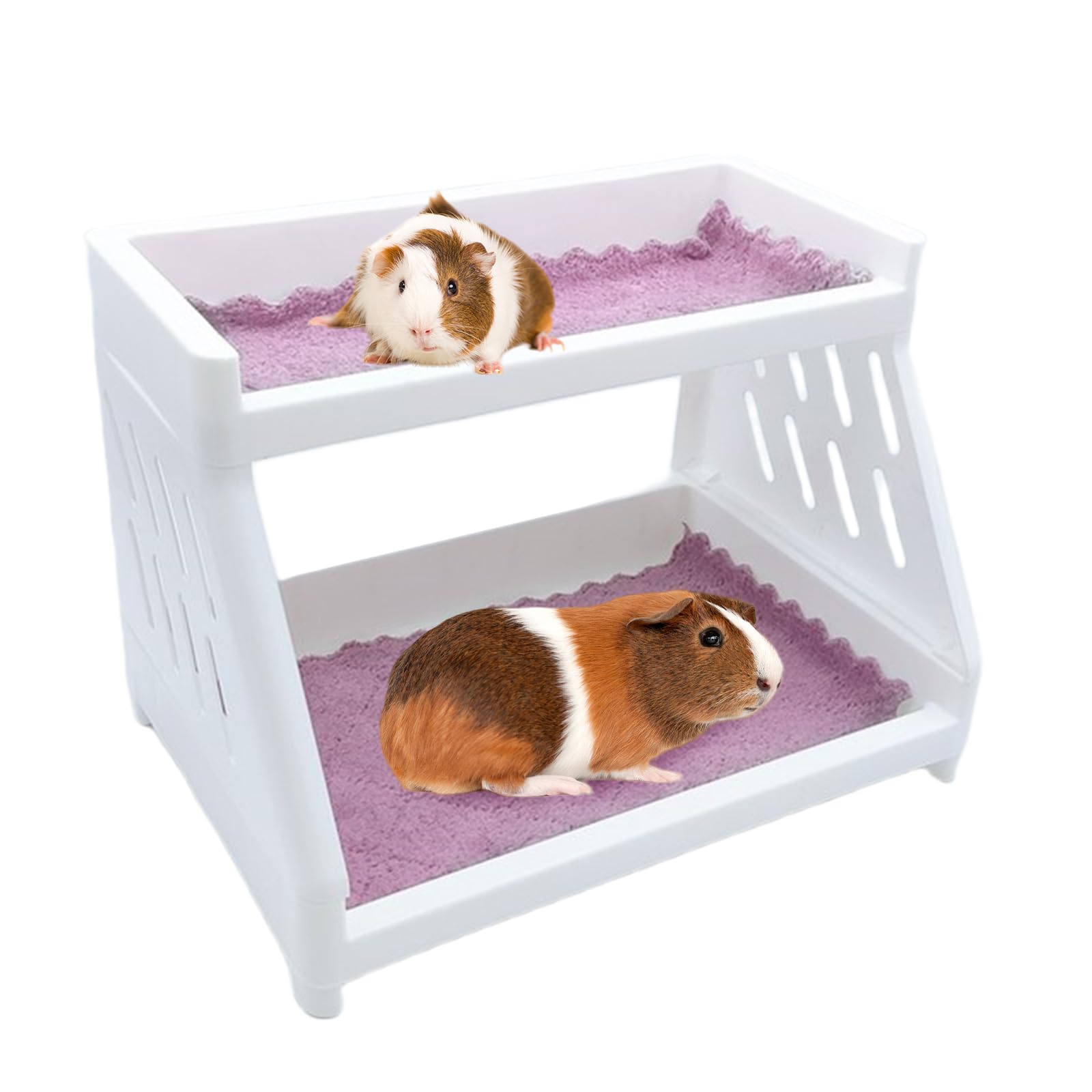 Guinea Pig Bunk Bed with 2 Mats Chinchillas Double Layer Bed Corner
