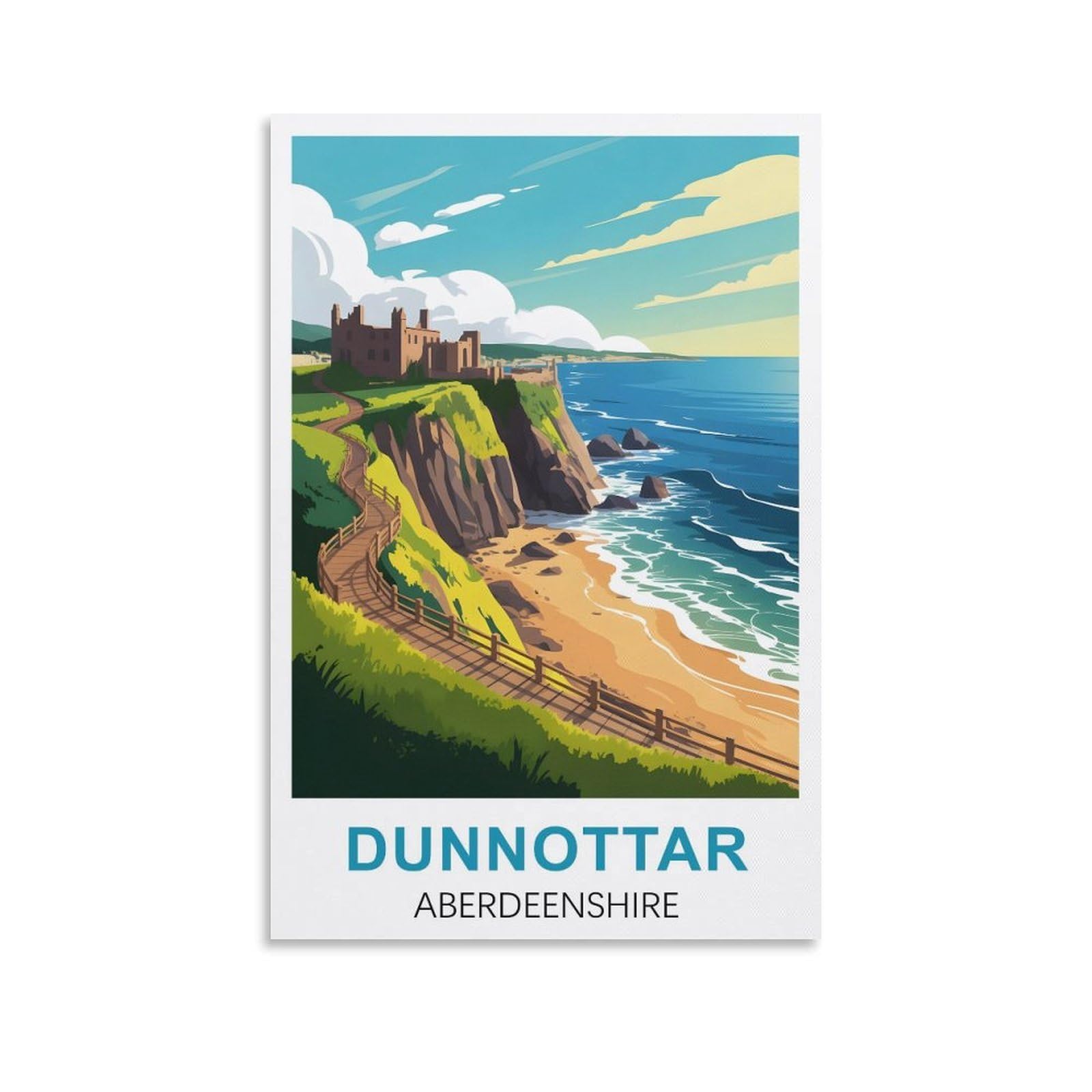EZMLFA 5D Diamond Painting Kits for Adults,Dunnottar Castle Aberdeenshire,for Adults Beginners of All Ages, Round Full Drill Arts and Crafts Gems Home Wall Decor 30x40cm