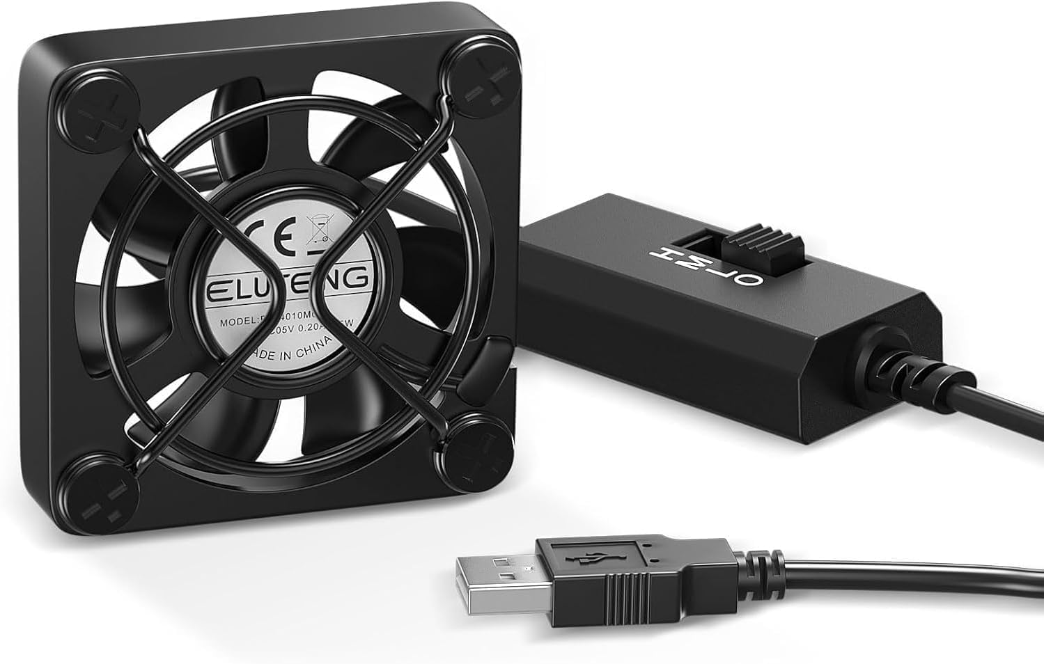 ELUTENG 40mm USB Lüfter 5V Klein Mini mit L/M/H 3 Einstellbare Geschwindigkeit, USB PC Computer Ventilator Lüfter 4cm Gehäuselüfter für Laptop/PS4 /TV Box/AV Schrank/Router