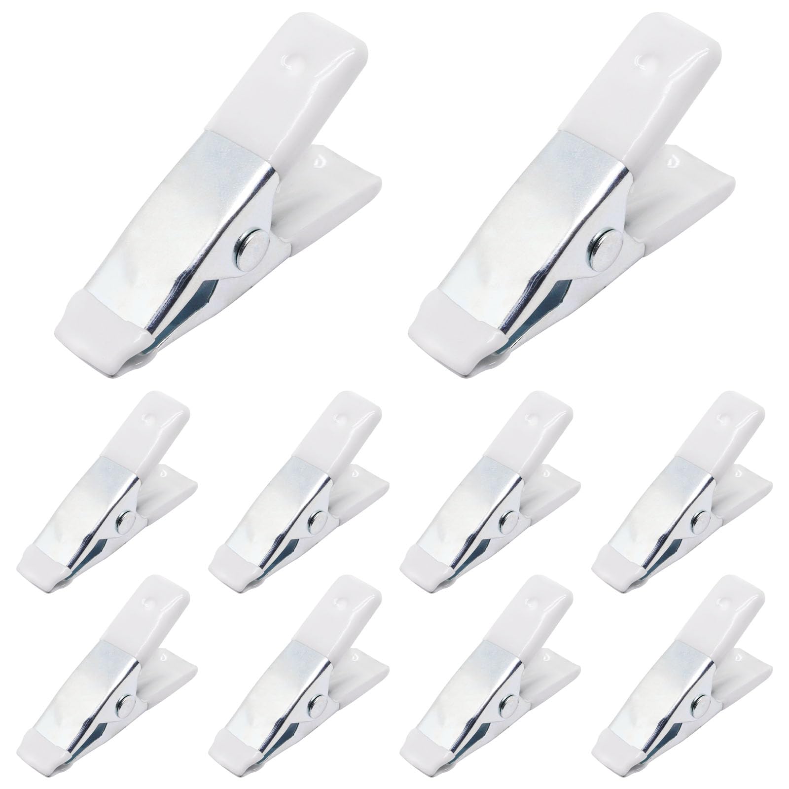 Photo 1 of SWZHAI 10 Pcs 2 Inch Spring Clamps, Heavy Duty Clips Clamps for Backdrop, Metal Spring Clamp with Rubber Tips for Woodworking Household Camping Photography Projects (White)