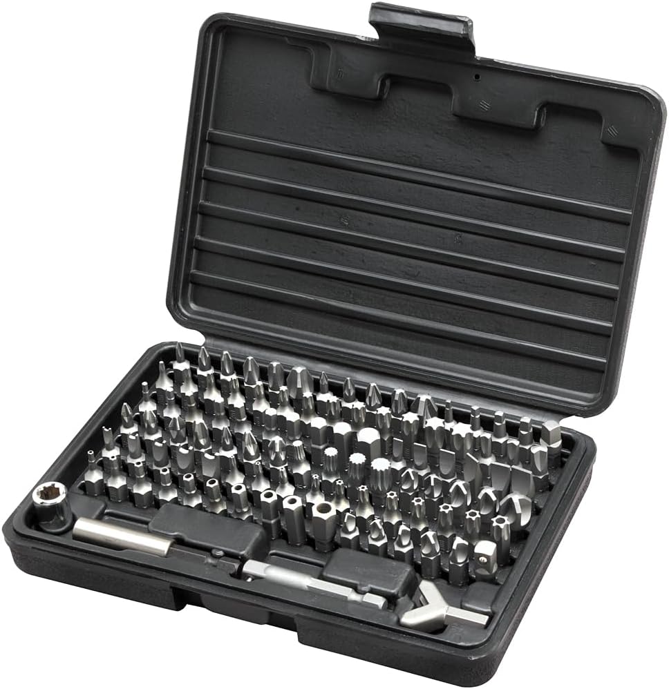 Master Screwdriver Bit Set - Vega Professional Grade 100pc Impact Driver Bit Set w/Security Bits, Bit Holder and Socket Adapter. Made From S2 Steel & CNC Machined