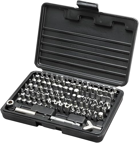 Master - Juego de puntas de destornillador Vega de grado profesional de 100 piezas con puntas de seguridad, soporte de puntas y adaptador de