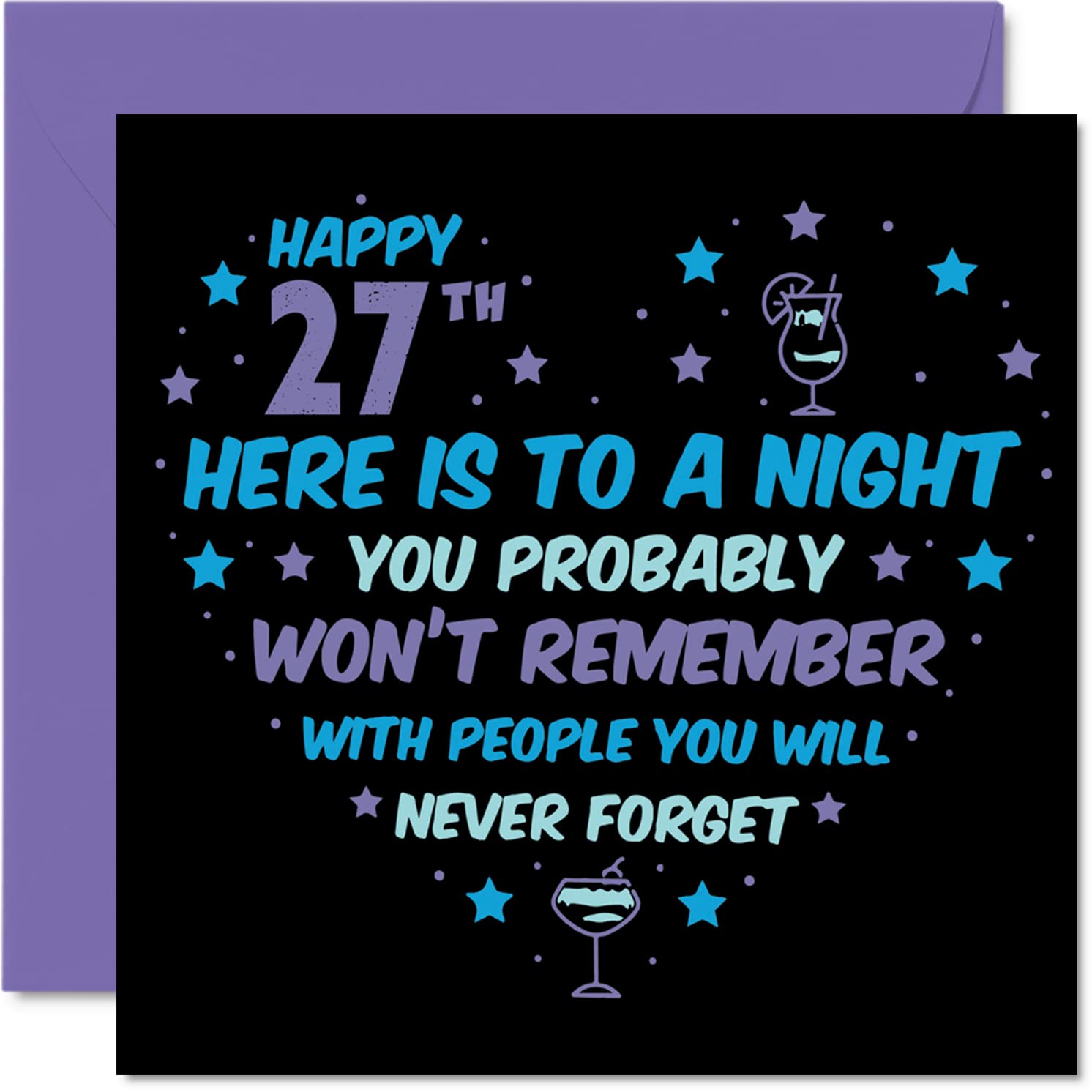 Funny 27th Birthday Card for Women and Men, Won't Remember
