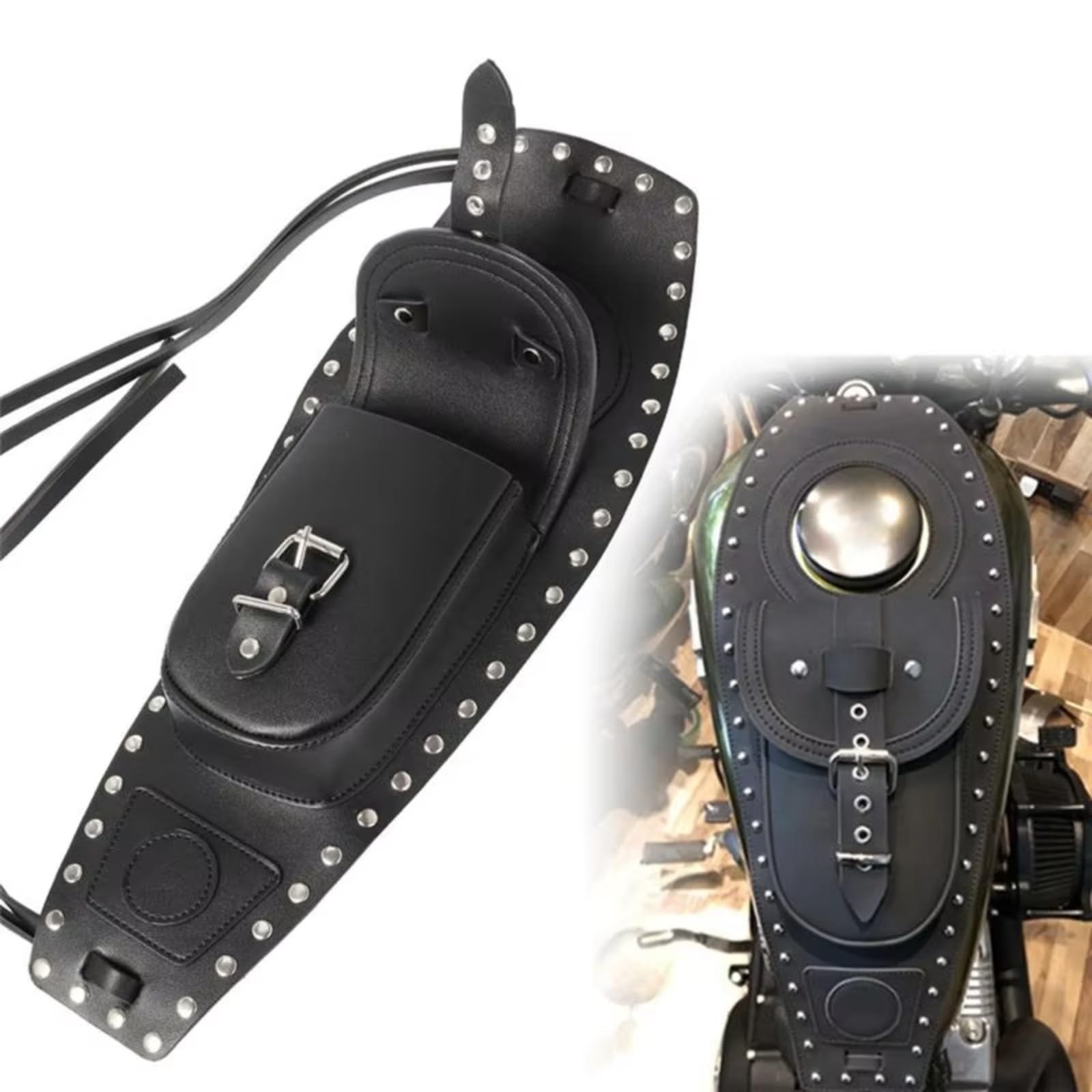 Compatibile Con Sportster Per 883 1200 XL Classy-Moto Coperchio Serbatoio Carburante Pannello Pad Cinghia Reggiseno Borsa Parti Ricambio Accessorio Sacche Moto