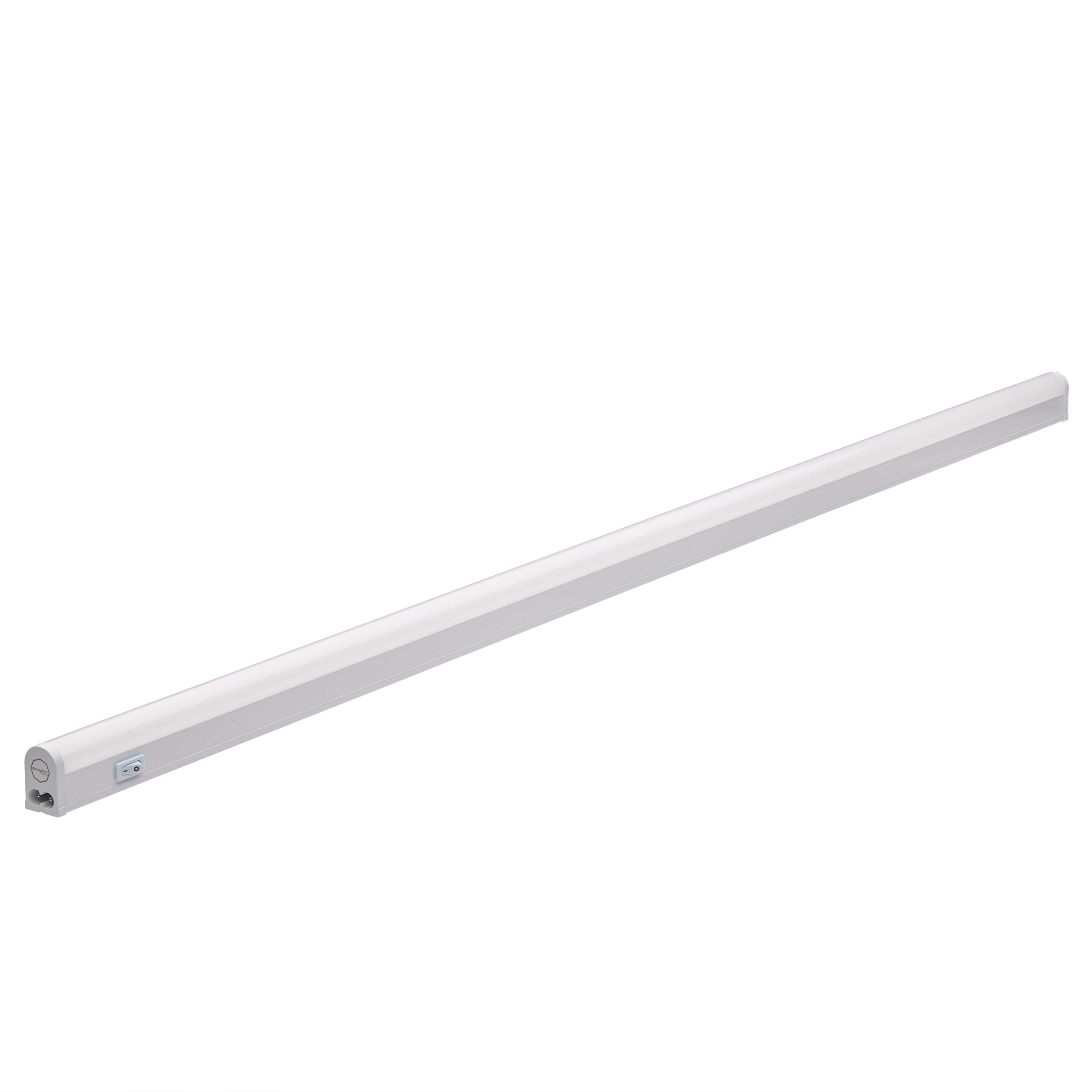 Oktaplex lighting Lampa podszafkowa LED do kuchni, 18 W, 1620 lm, ciepła biel, 3000 K, lampa pod szafkę kuchenną z przełącznikiem z możliwością rozszerzenia | długość: 114 cm