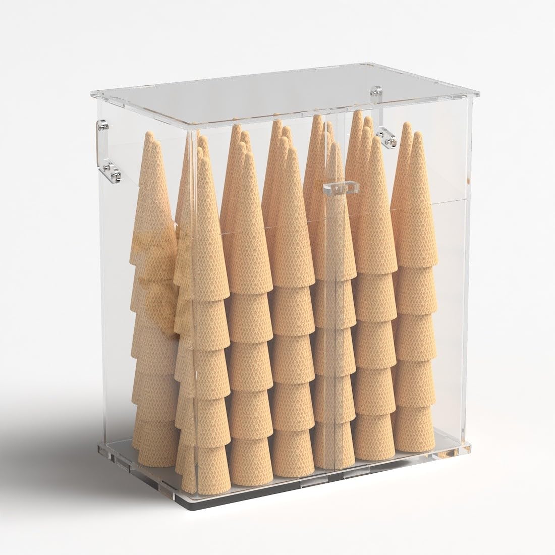 Porta coni porta cialde gelato in plexiglass trasparente - Misure: 32x20x H36 cm