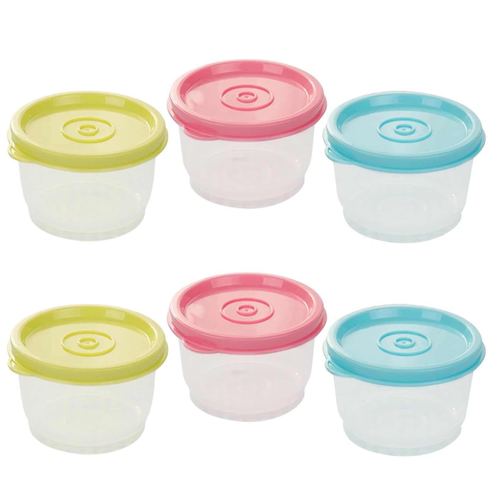 BSGZCM 6 Pcs Small Food Containers with Lids, 160ML Plastic Snack Pots, Small Containers With Lids Reusable Food Storage Containers for Bento Yoghurt Fruit Yoghurt, Microwave Freezer Safe