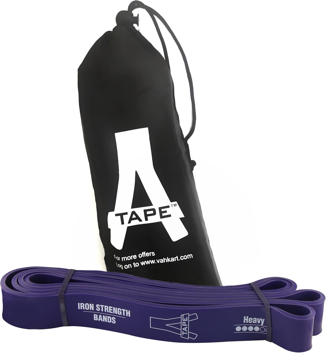 A-TAPE Iron Strength Resistance Super Loop Band for Workout Exercise, Fitness, Pull Up, Gym for Men & Women (41 inch) (Purple)