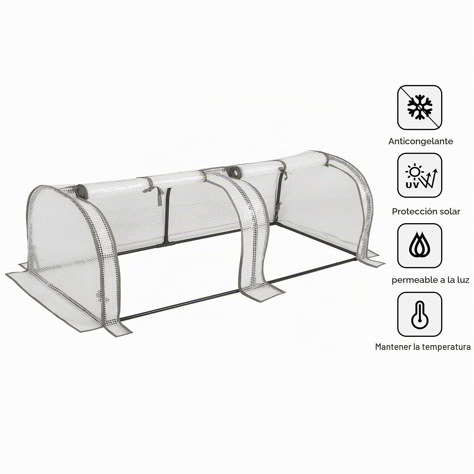 WOLTU Invernadero de Jardín PE, Semi-Translúcido, Blanco, 130x60x50cm | Impermeable; Lluvia/Viento/Nieve; Para Plantas; Exterior; Protección