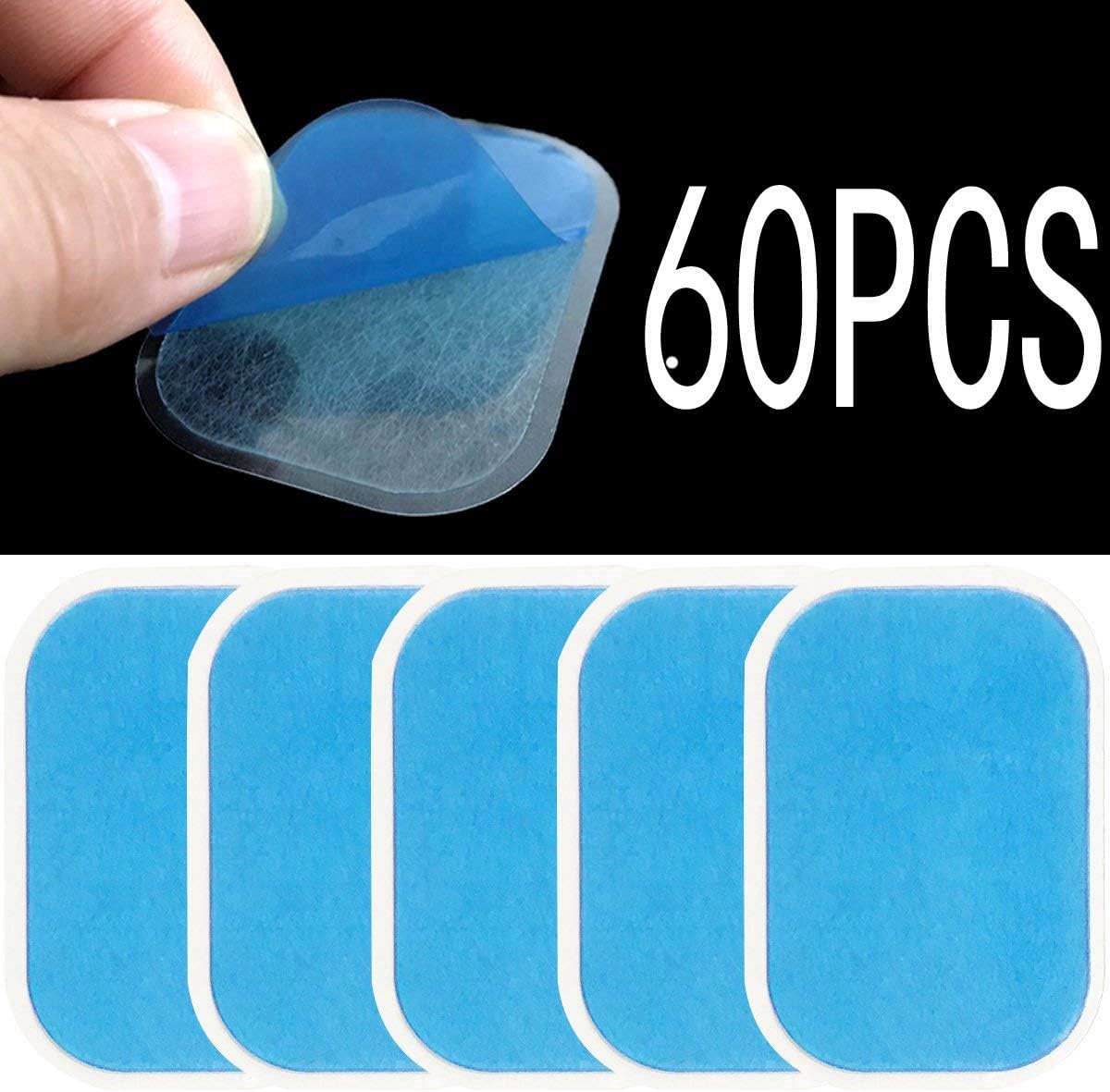 LEKEONE 30 Sets of 60 Pads Abs Trainer Replacement Gel Sheet for EMS AB Trainer, Waist Trimmer Belt, ABS Toner Body Muscle Trainer,ABS Stimulator. (60PCS) (60PCS)