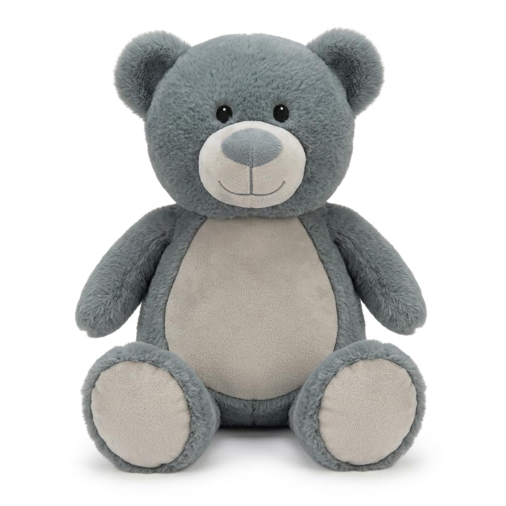 Ultra-Soft Grey Plush Teddy Bear | Comforting Cuddle Toy for All Ages | 30cm Seated Snuggle Companion | Timeless Grey Keepsake Bear | Soothing Soft Toy for Children & Adults