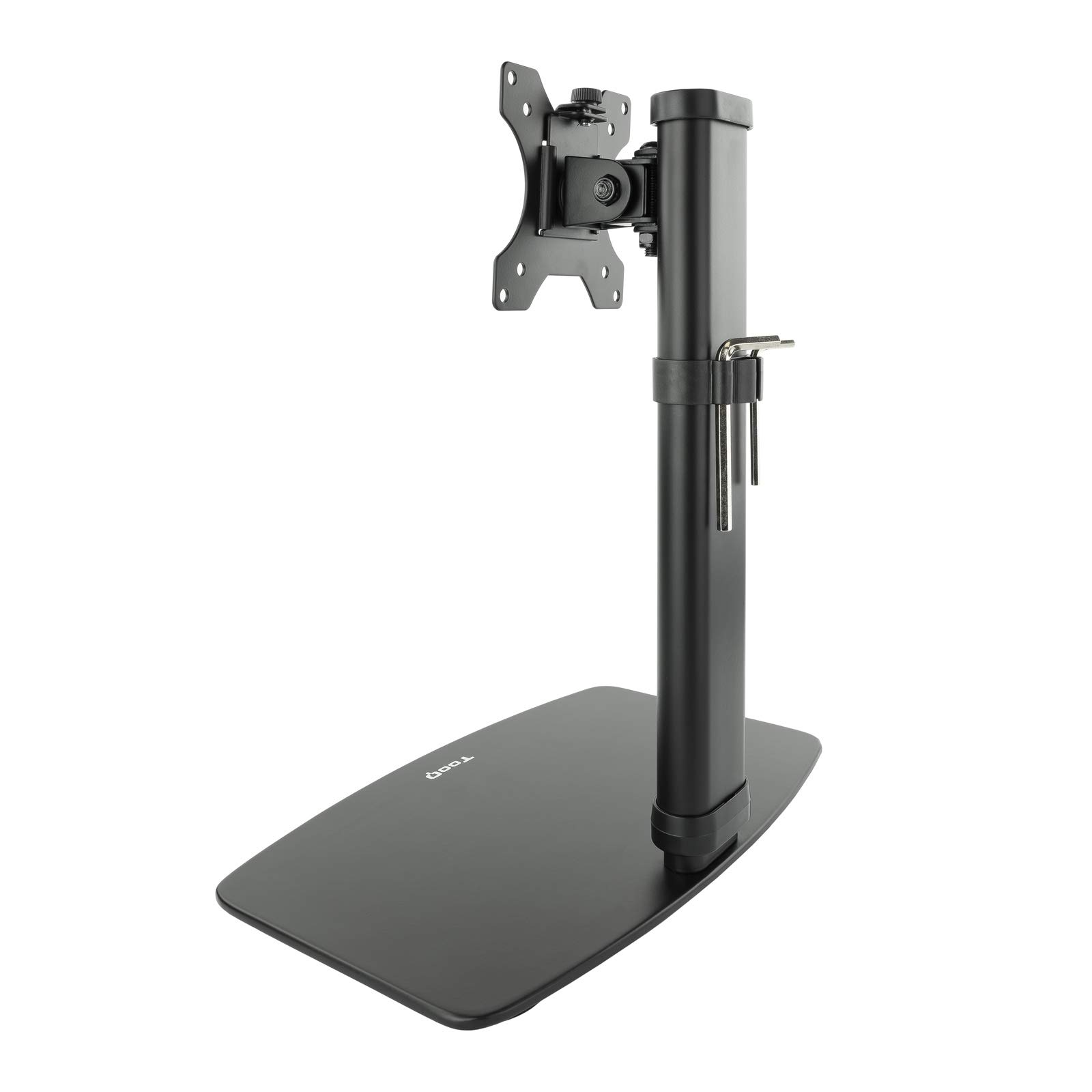 TooQ DB1127TN-B - Supporto da tavolo con regolazione in altezza per schermi da 17” a 27”, colore nero