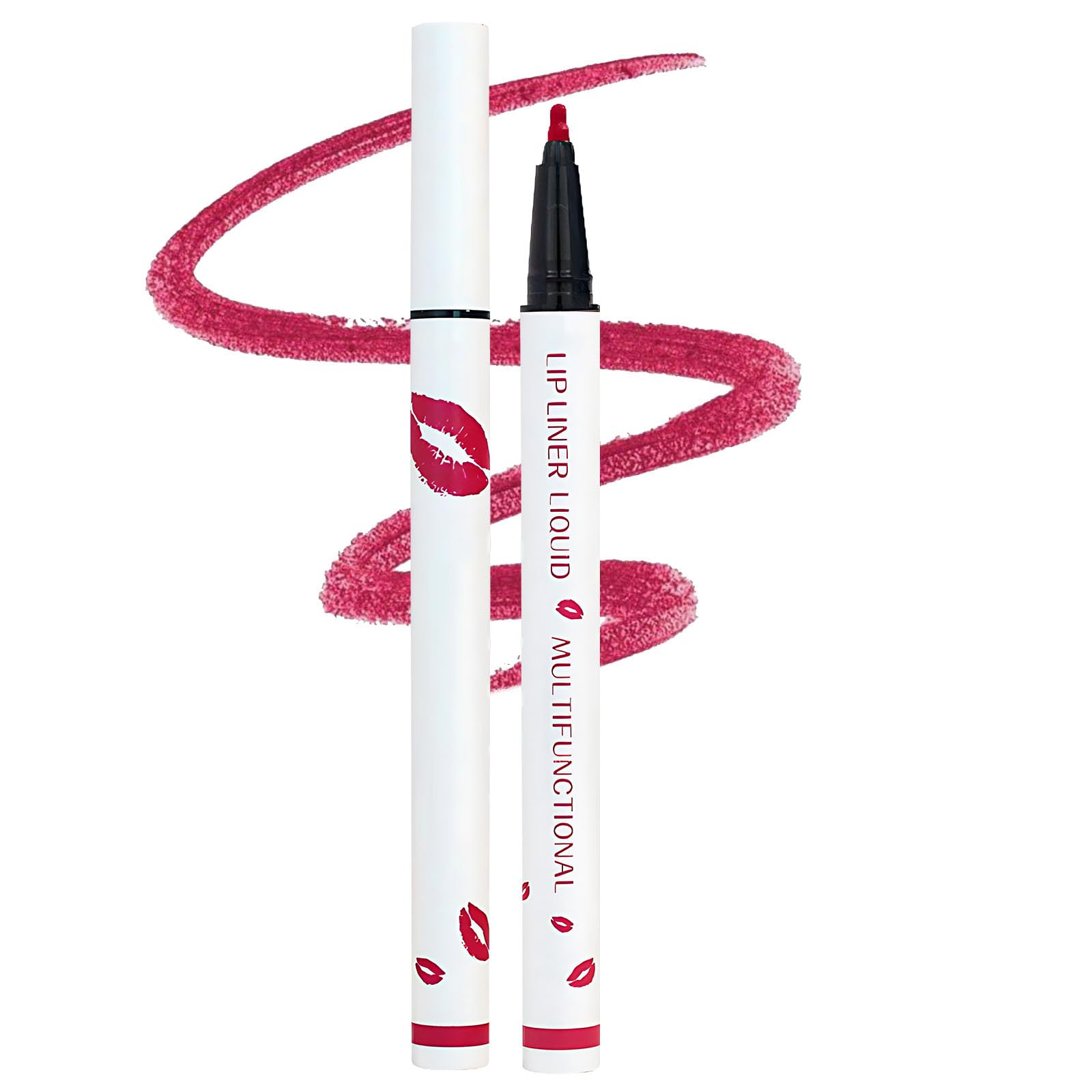 Longwear Liquid Lip Liner, 2025 New 2-in-1 Lip Liner Liquid Pen, Waterproof Long-Lasting Matte Liquid Lipstick for Women (10)