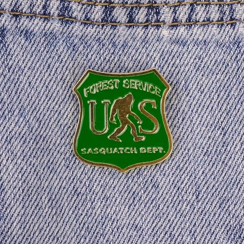 US Bigfoot Forest Service Sasquatch Dept Enamel Pin, Funny Gift For Bigfoot Lover Sasquatch Lover, Forest Cryptid Brooches, I Believe Badges, Outdoorsy Decorative Pin For Backpack Jacket Hat3