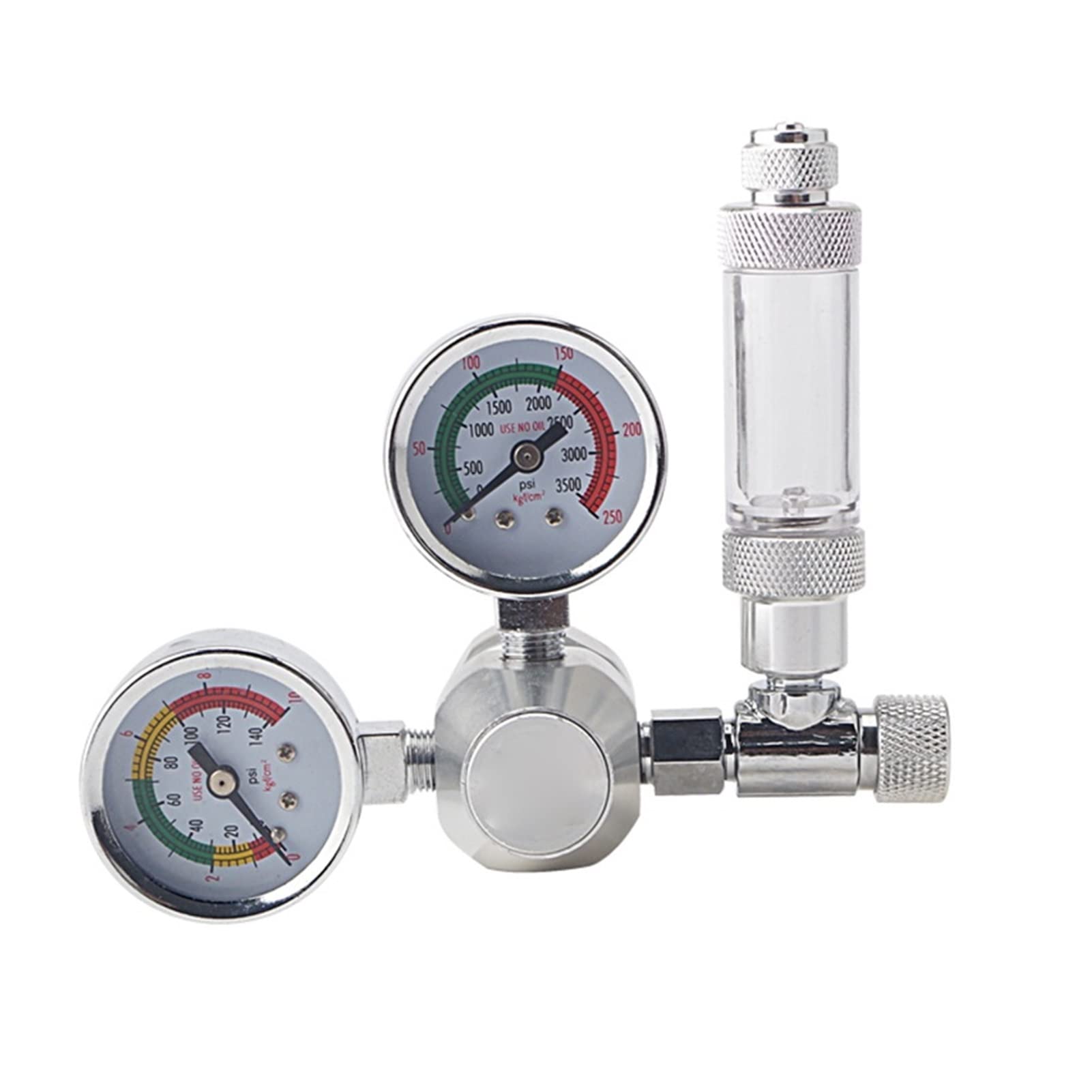 Wskaźnik regulatora CO2 Regulator akwarium CO2 zawory redukujące dwutlenek węgla trwałe bezpieczne dla akwarium na hodowlanie akwarium dla piwa domowego z beczki (Color : Green)