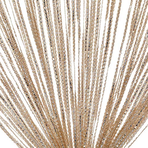 Hanging Beaded Curtain,100 x 200cm Tassel Hanging String Door Window Curtain Shiny Divider Drape Valance Tassel Line String Curtain(Black)