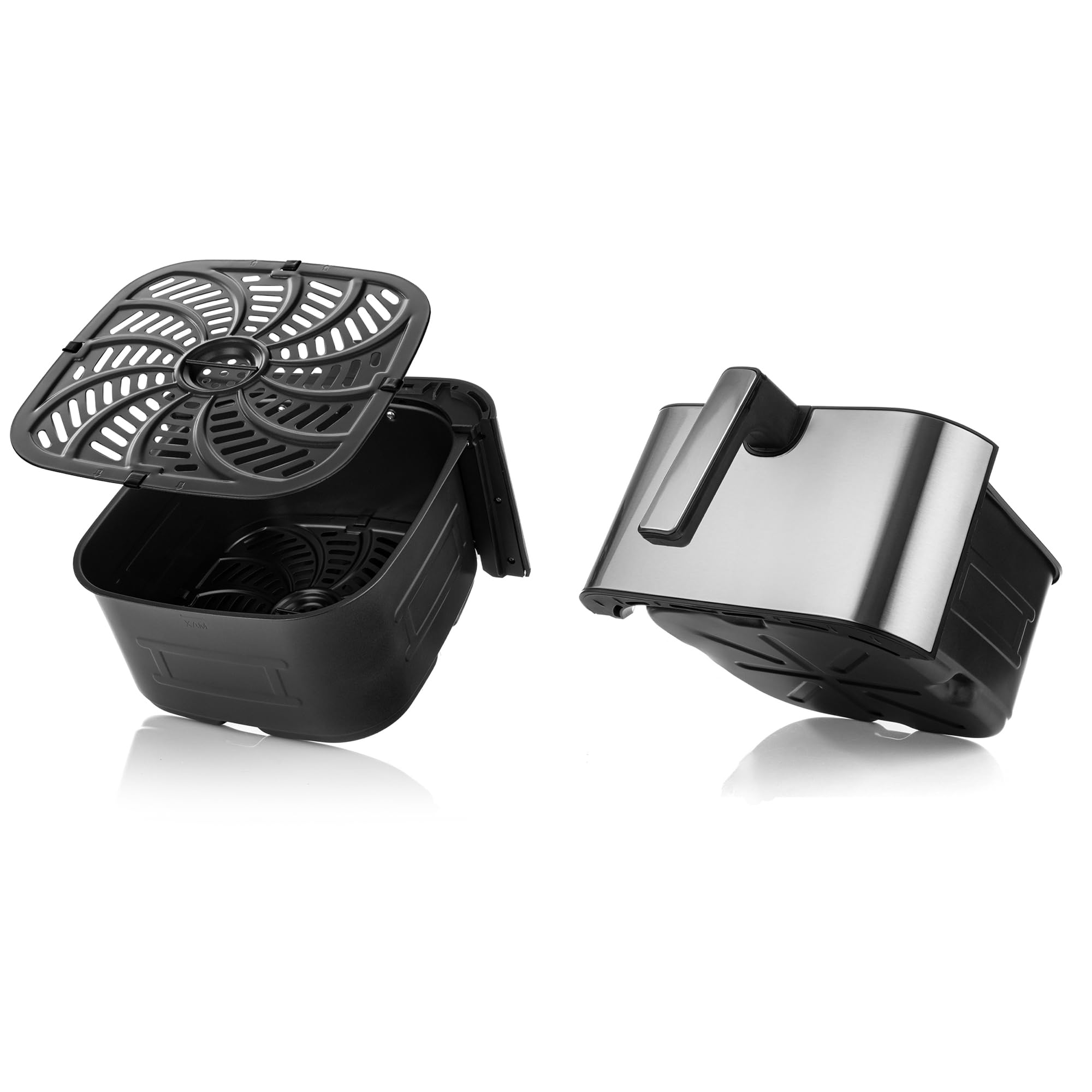 LEHMANN Air Fryer XXL 8L avec Compartiment Flexible Dual Zone, 12 programmes, Réglage de la Température 76-200 °C, Écran Tactile LED, Revêtement Antiadhésif, 90% de Matières Grasses en Moins