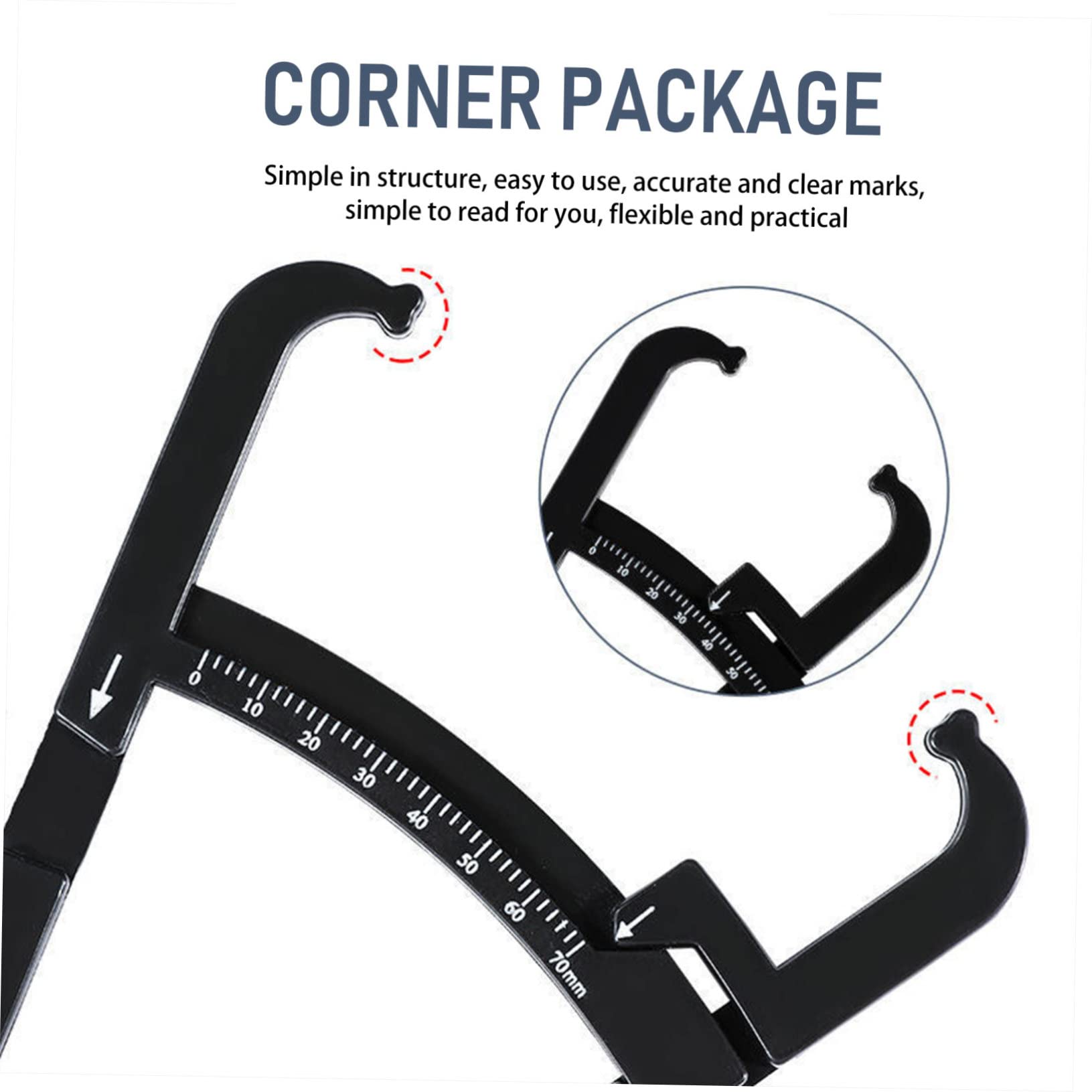 KOMBIUDA Fat Percentage Calipers 5pcs Calipers for Arms Thighs Calves Chest Waist Buttocks Portable Measurement Tool