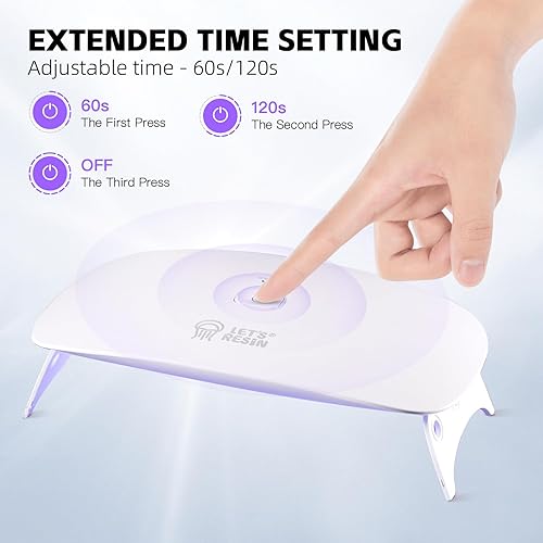 Miniatura 2 de LET'S RESIN Luz UV mejorada para resina, luz de resina UV portátil de gran tamaño, curado rápido y lámpara UV portátil, suministros de fabricación