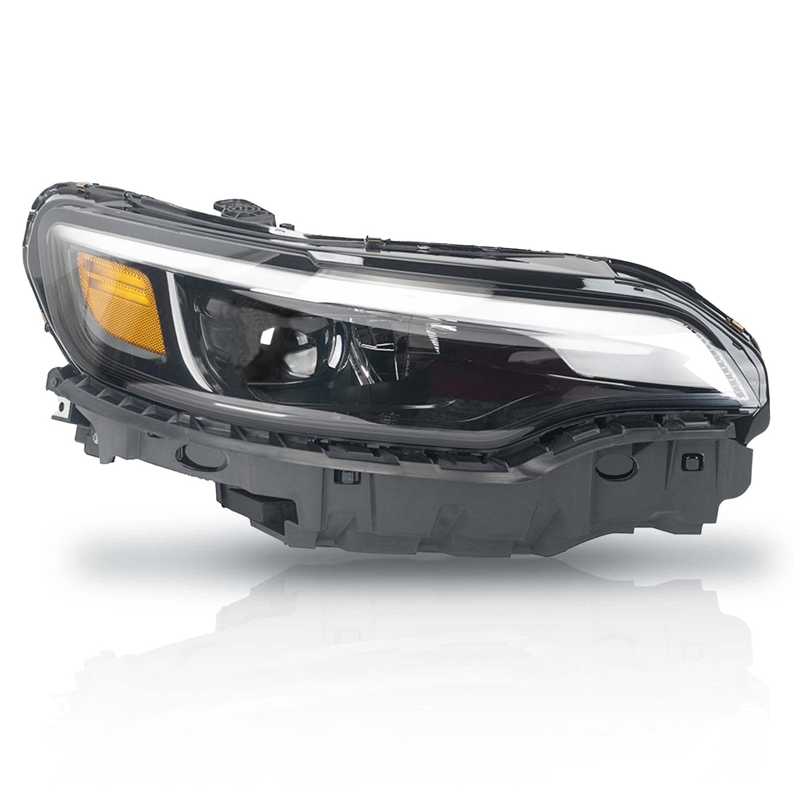 Headlights Assembly Kit Compatible with 2019 2020 2021 2022 2023 Jeep Cherokee,Full LED Headlamps Assembly kit with Clear Lens Right Passenger Side