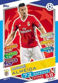 2016-17 Topps Match Attax UEFA Champions League #BEN3 Andre Almeida Benfica Official UCL Soccer Card in Raw (NM or Better) Condition