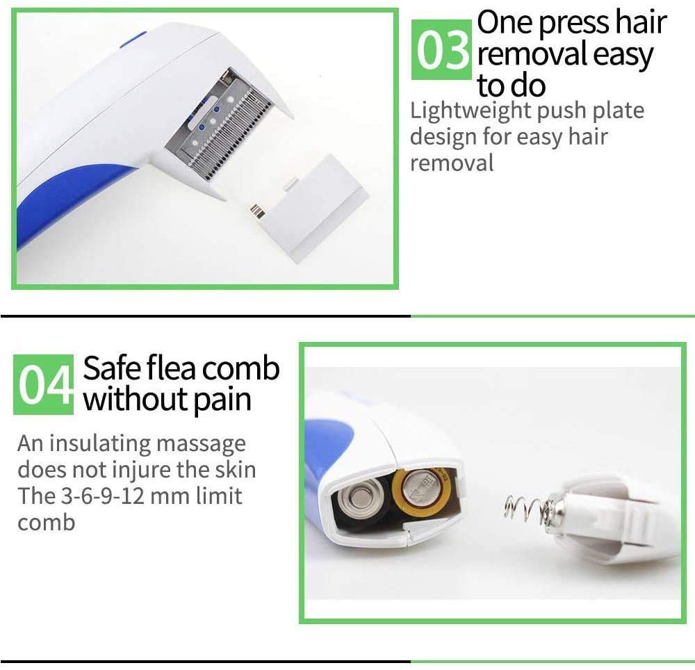 Sage Square Portable Electric Flea Comb for Dog, Puppy, Cat, Kitten || Pet Comb for Removing Lice, Ticks and Flea 4