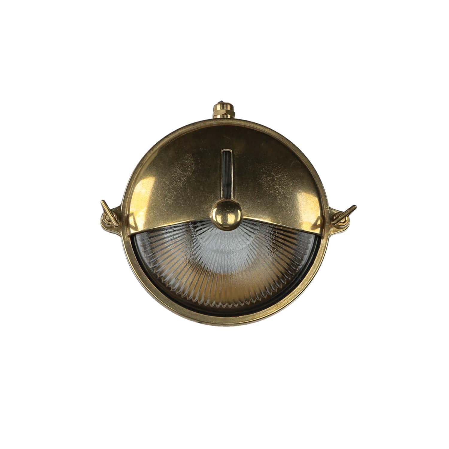 Licht-Erlebnisse Außenleuchte Wand halboffen aus Echt-Messing EU-Produkt IP64 E14 D:18cm rostfrei Schiffslampe Wandlampe Außenlampe Wandleuchte Hauswand Hof Garten