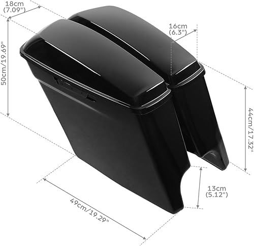 Miniatura 2 de TCT-MOTORPARTS Alforjas rígidas extendidas de 5 pulgadas para Harley 2014-2023 Touring Road King, Road Glide, Street Glide, Electra Glide,
