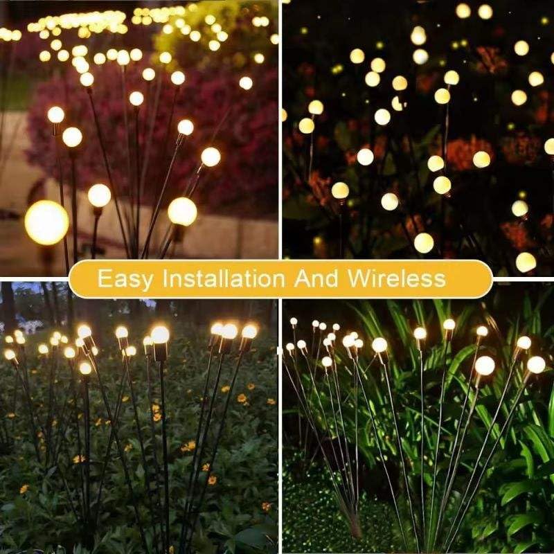 Image of Best Diwali Solar garden light 8 LED Firefly bulb automatic outdoor Waterproof plant decoration light for your garden,balconey Ideal for Pathways & Patios Eco-Friendly Lighting (warm yellow) (3)