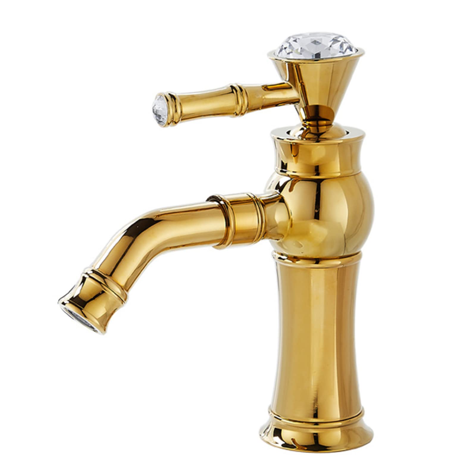 Nvsfzgiyg One Color Antique Brass Bathroom Sink Faucet Gold, 360 Degree Swivel Spout, Single Hole Handle, High(Short)