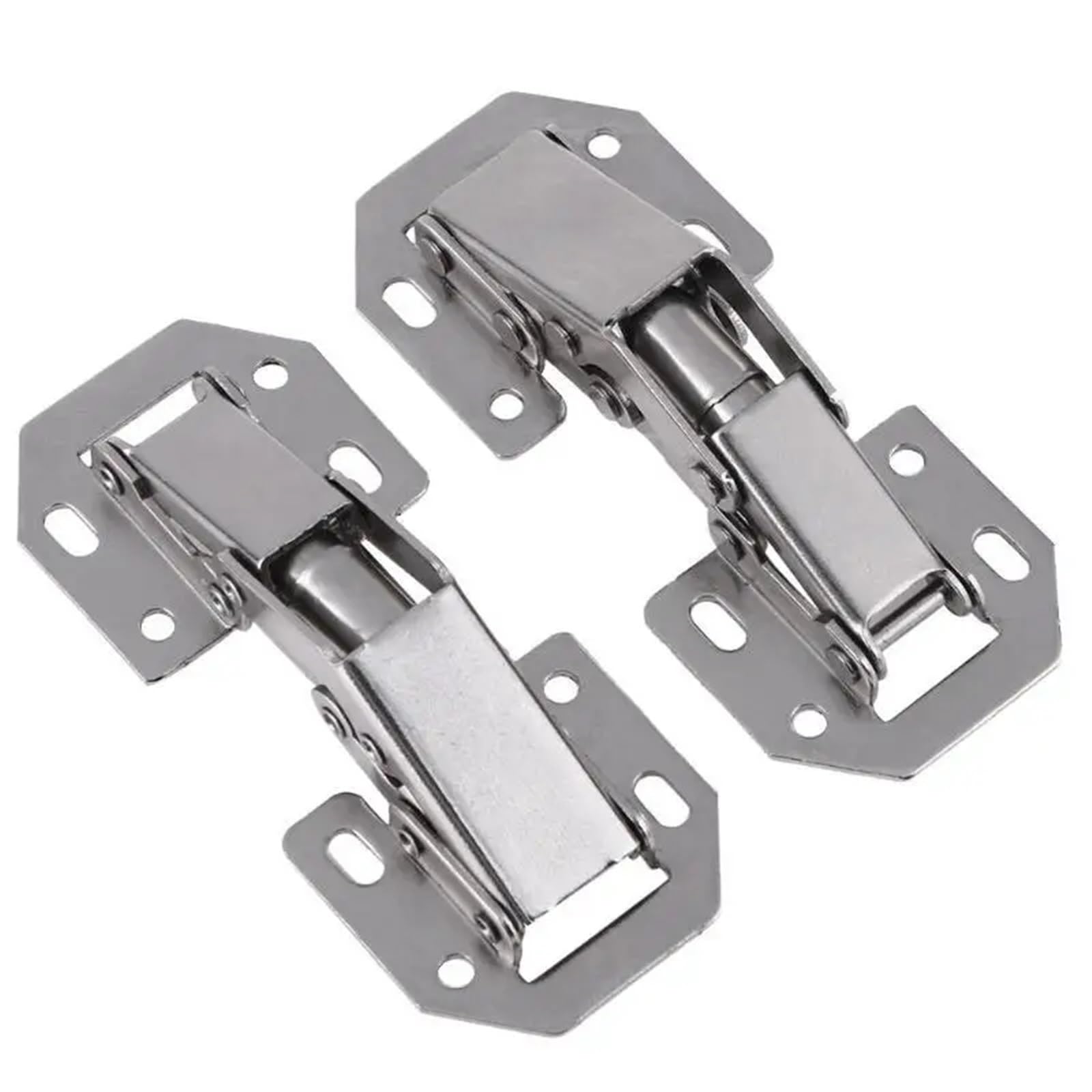 10 Stück Schrankscharniere 90 Grad 3/4 Zoll ohne Bohrloch Schranktür hydraulische Scharniere Absenkautomatik mit Schrauben Möbelbeschläge(10pcs 4inch)