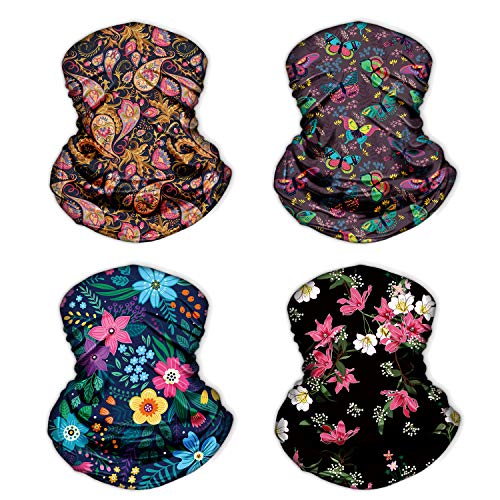 MOBUR Magic Headband Elastic Seamless Bandana Scarf with Adjustable Tie Behind Head Straps UV Resistence Sport Headwear Boho Series for Hiking Riding Motorcycling