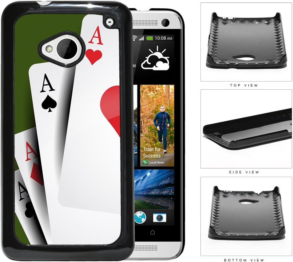 Plain Aces Playing Cards Hard Plastic Snap On Cell Phone Case HTC One M7
