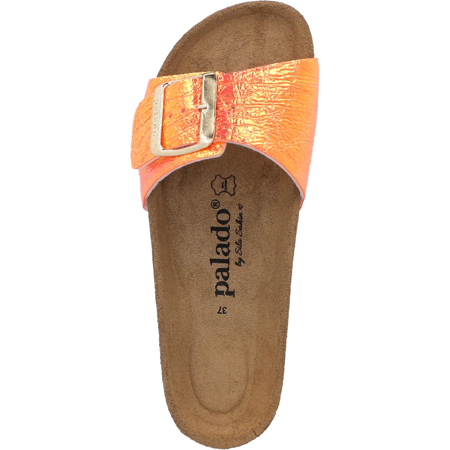 Palado Pantoletten Damen Malta EGS Disco by Sila Sahin - elegante Sandalen Made in Spain - Hausschuhe mit Kork-Fußbett - bequeme Sommerschuhe