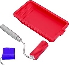 Glue Roller Wood Glue Reusable Glue Roller Red Glue Brush Set Roller Wood Glue Roller with Silicone Paint Tray for Crafts Woodworking Adhesive Projects