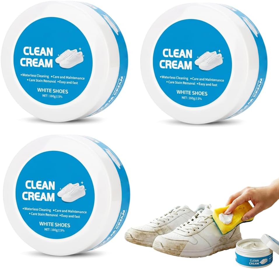 White Shoe Cleaner Cream, Multipurpose No Wash Cleaning Paste, Cleaning Cream For Leather Sneakers Soles