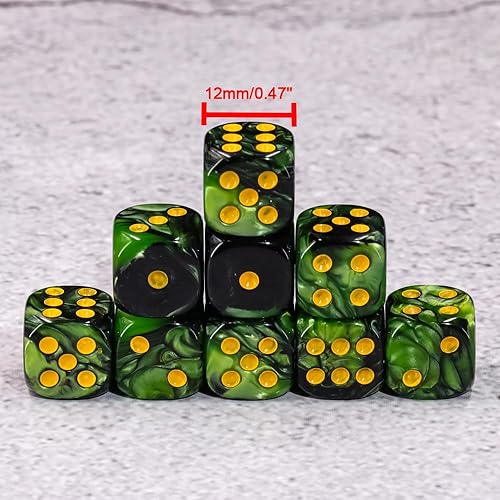 Miniatura 5 de Juego de 36 dados de 0.472 in, 6 caras, juego de dados D6 de dos colores, 6 dados estándar de 6 caras para Yahtzee, Bunco o enseñanza de