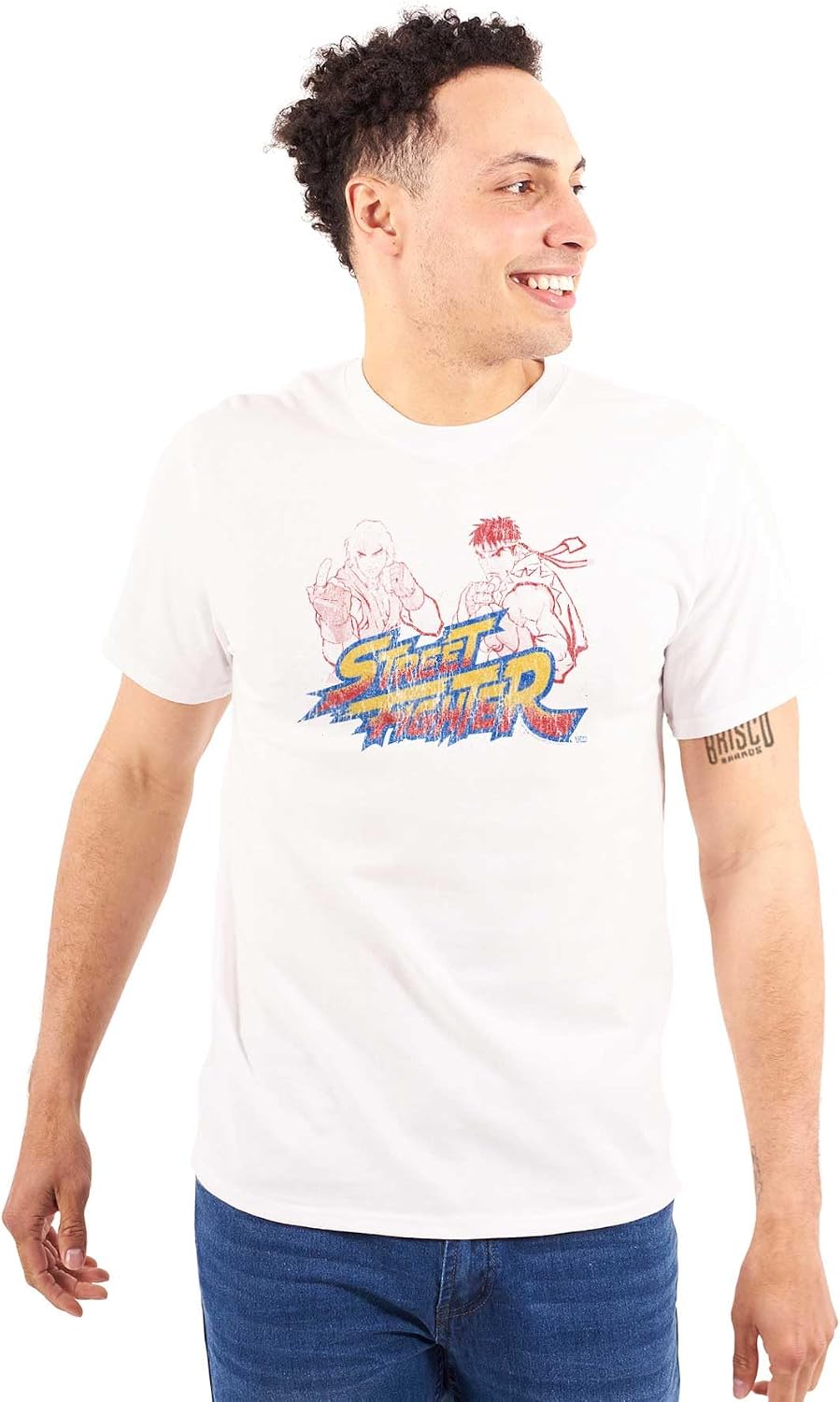Brisco Brands Street Fighter Ryu Luke 90s Gamer Graphic T Shirt Men or Women
