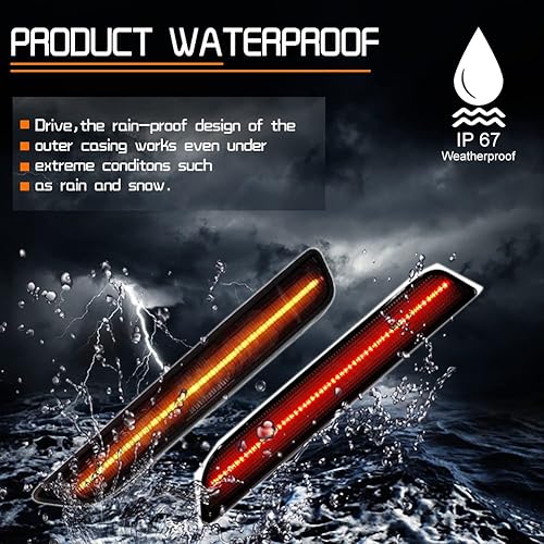 Miniatura 3 de Para 2010 2011 2012 2013 2014 Ford Mustang parachoques delantero trasero lateral luces de marcador completo ámbar y rojo Led lámparas ahumadas lente