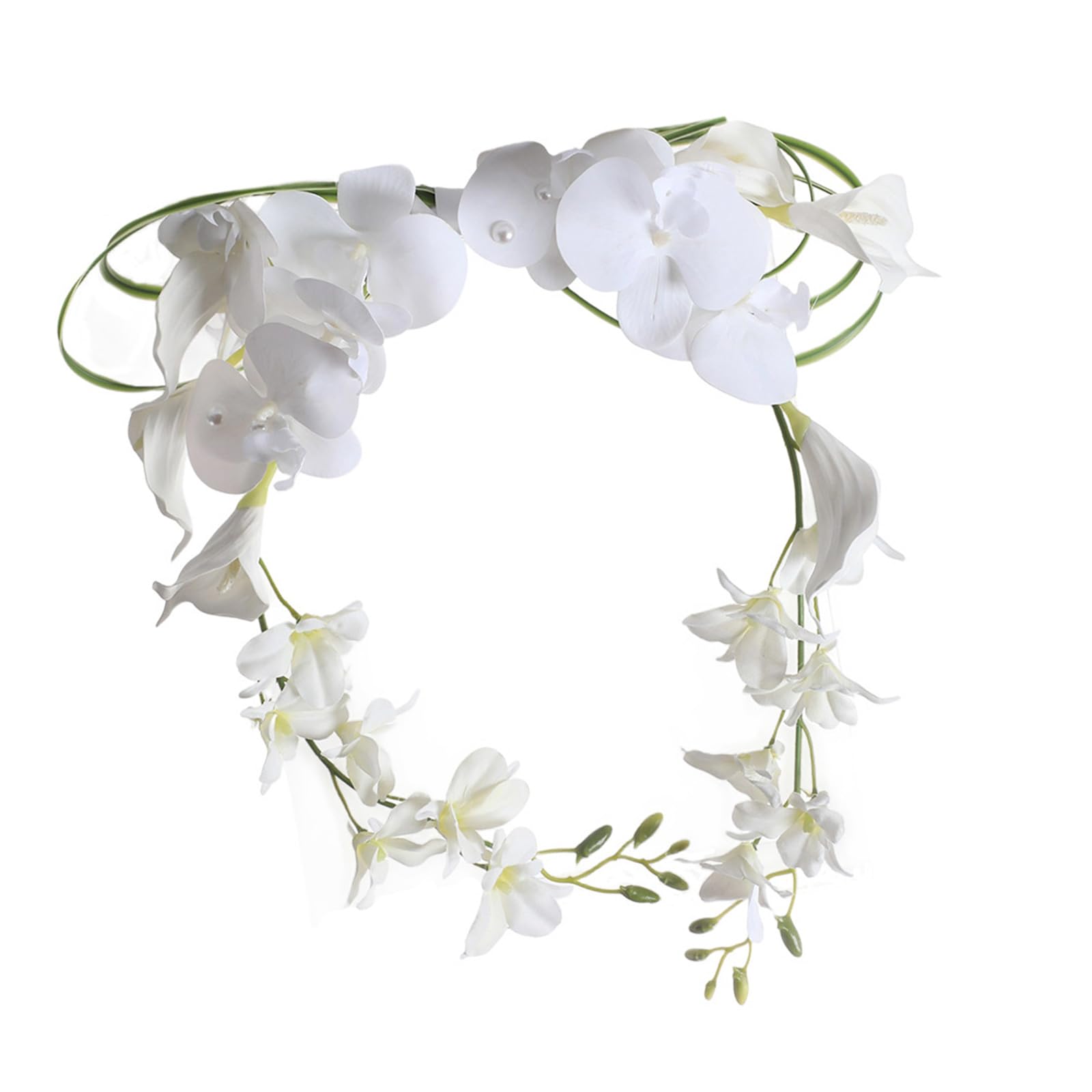 Kaeltsyn Wedding Bouquet Elegant Design Artficial Phalaenopsis Flower for Various Ceremonial Event Photography Supply Wedding Bouquet