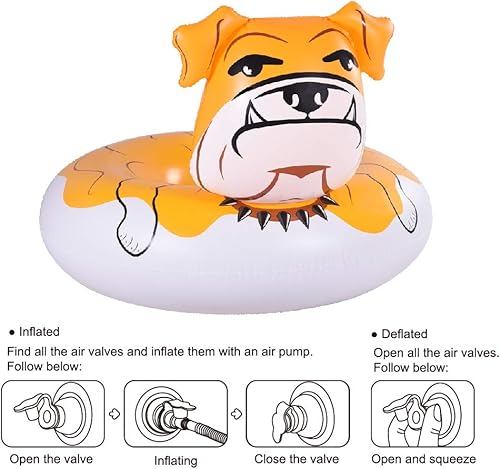 Miniatura 7 de WateBom Bulldog Float, 53 pulgadas gigante inflable piscina flotador tubo para fiesta, verano diversión piscina juguetes para adultos y niños