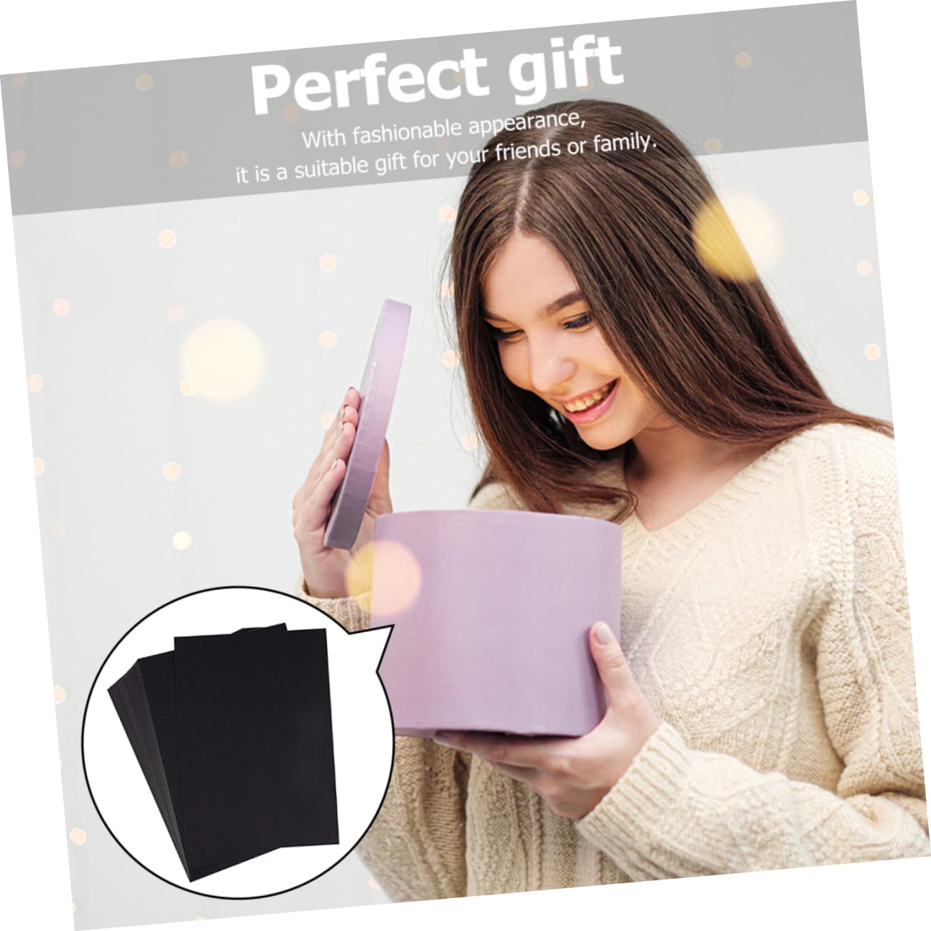 Papier de Dessin Noir DIY pour Garçon et Filles, 100 Pièces, 150g Épais